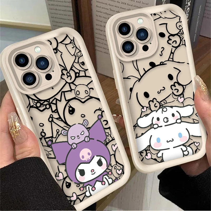 Cinnamoroll Kuromi Fashion Case for IPhone 17 Air 16 16E 15 14 13 12 11 Pro Max X XS Max XR SE 2020 SE4 7 8 Shockproof Cover