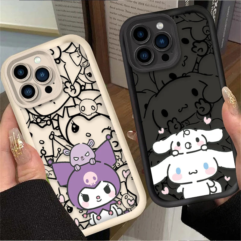 Cinnamoroll Kuromi Fashion Case for IPhone 17 Air 16 16E 15 14 13 12 11 Pro Max X XS Max XR SE 2020 SE4 7 8 Shockproof Cover