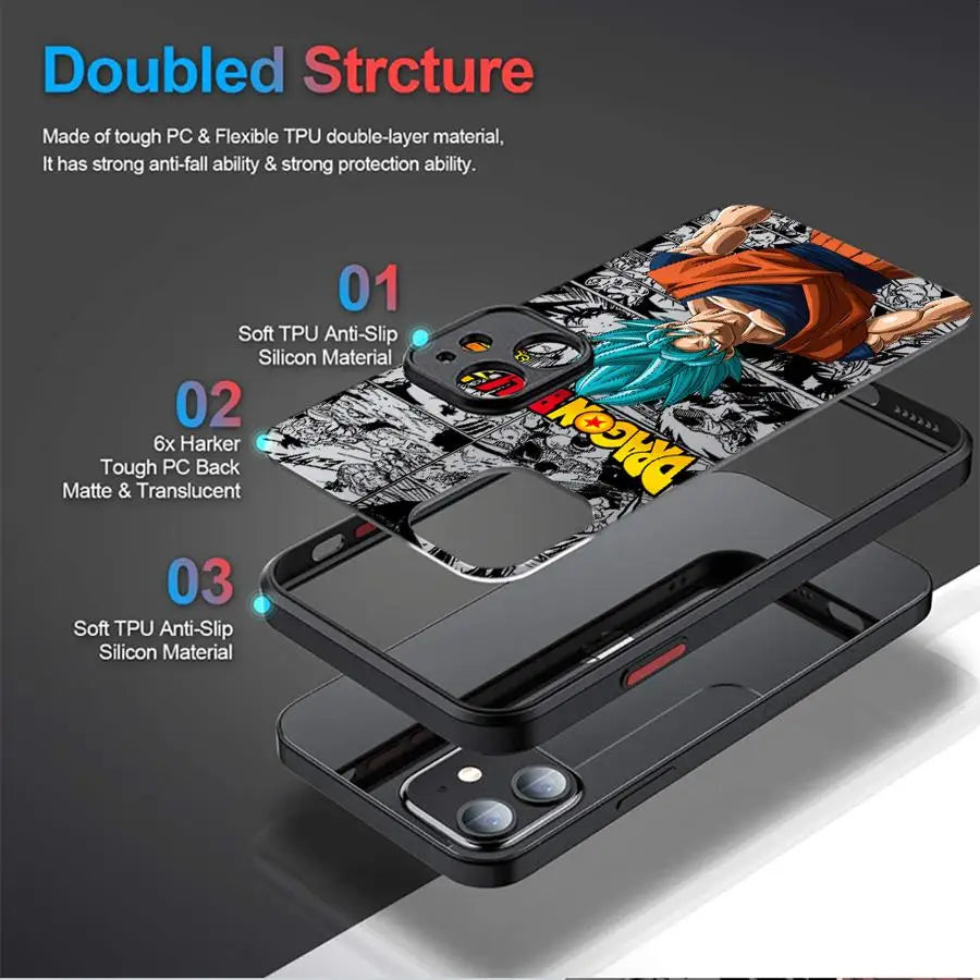 Case for iPhone 17 Air 16 Pro Max 15 Plus 11 13 Mini 14 7 8 12 XS 16e Back Phone Cover Dragon Ball Saiyan 4 Son Goku