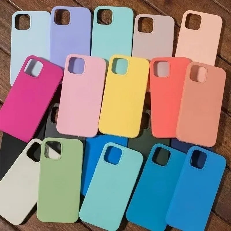 Original Silicone Case for Apple iPhone 17 16 15 14 13 Air Pro Max Plus Phone Official Protective Cover Capa fundas