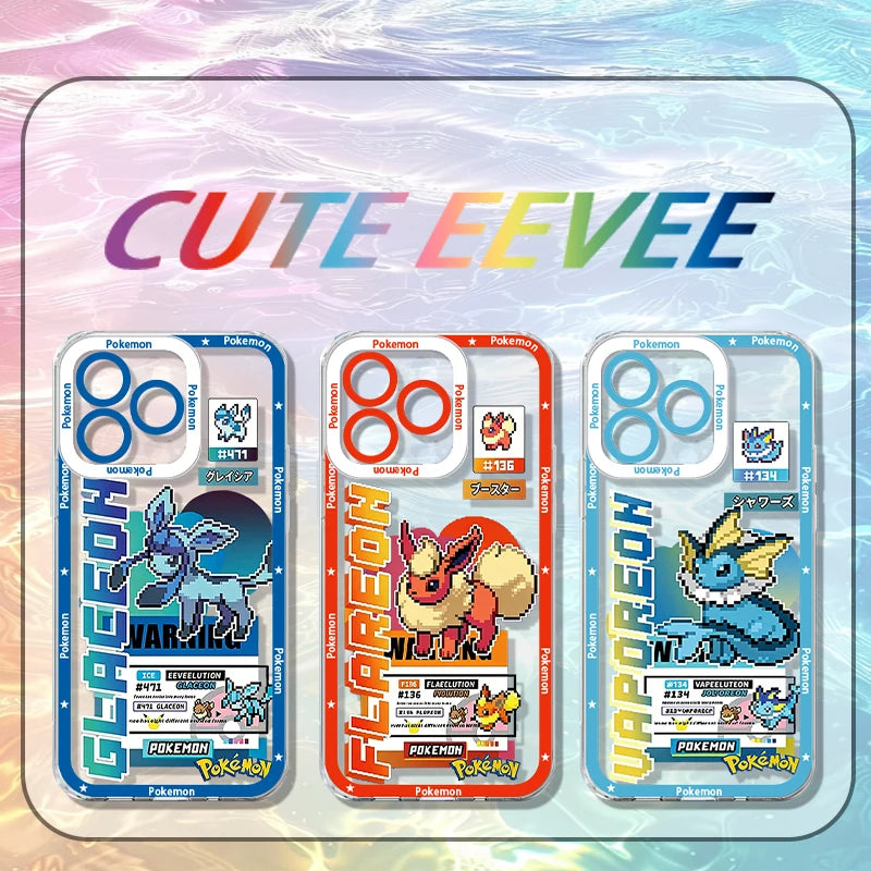 P-Pokemon Cute Eevee Puzzle Phone Case For iPhone 17 Air 15 14 13 12 11 Pro Max 16 15 14 Plus Shockproof Soft Silicone Cover