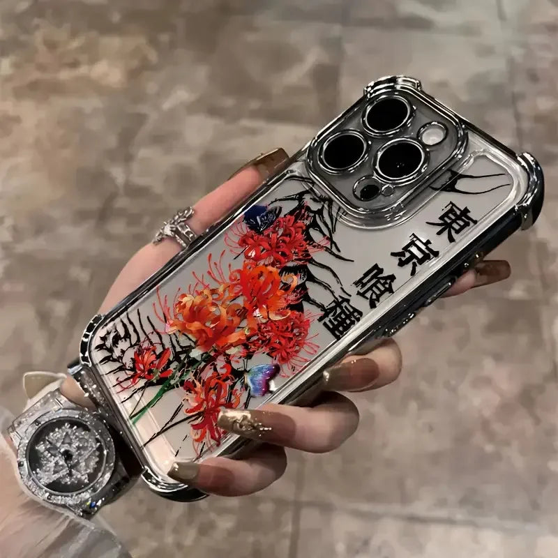 New Japanese design phone case of the anime Tokyo Ghoul trend, compatible with models for iPhone 17, 16, 15, 14, 13, 12, 11